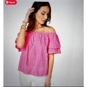 NWT Lilly Pulitzer Frankee Off-The-Shoulder pink Top size XL